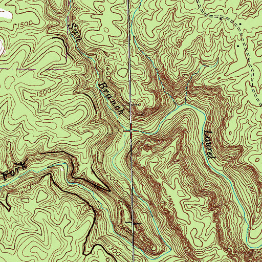Topographic Map of Sun Branch, TN