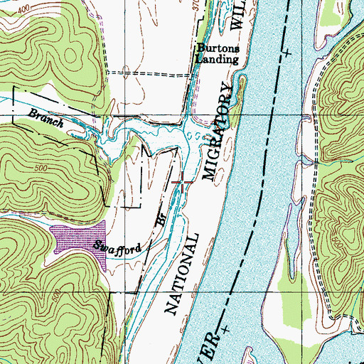 Topographic Map of Swafford Branch, TN