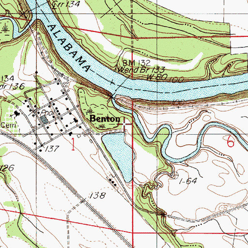 Topographic Map of B C Rhyne Dam, AL