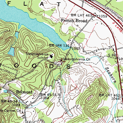 Topographic Map of Swannsylvania Church, TN