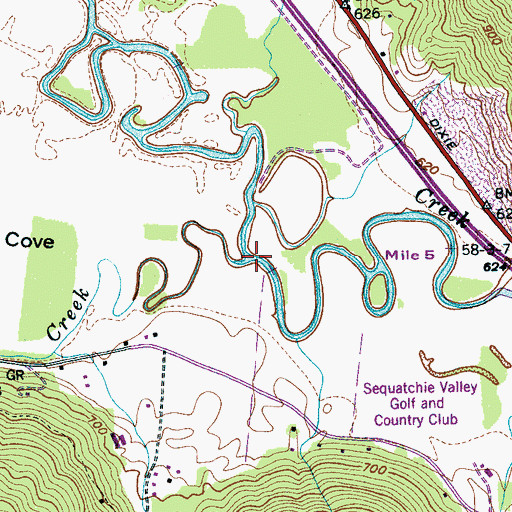 Topographic Map of Sweden Creek, TN