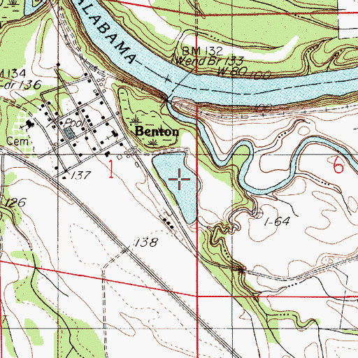 Topographic Map of B C Rhyne Lake, AL