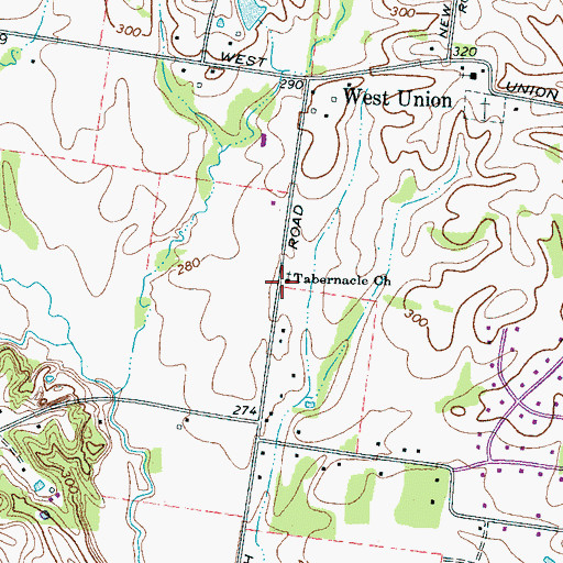 Topographic Map of Tabernacle Church, TN