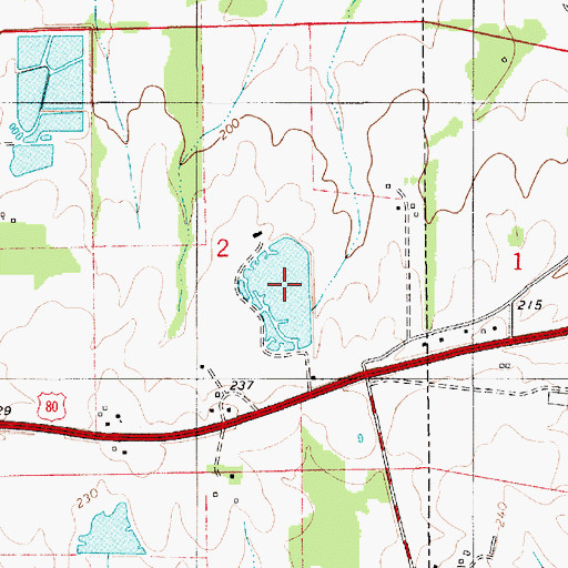 Topographic Map of Elgin Lake, AL