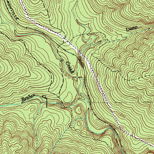 Topographic Map of Talleys Fork, TN