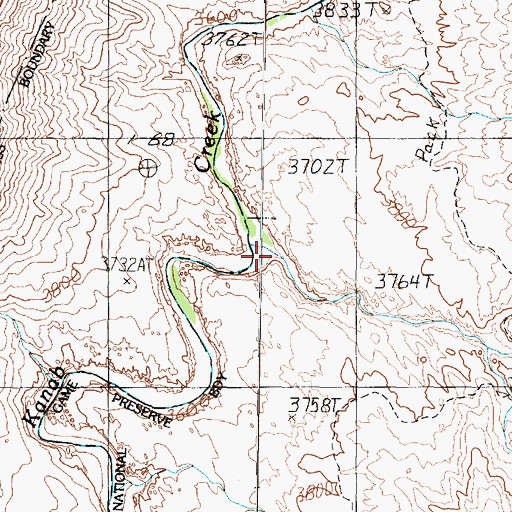 Topographic Map of Big Cove Canyon, AZ