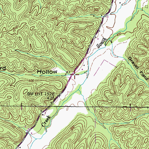 Topographic Map of Tanyard Hollow, TN