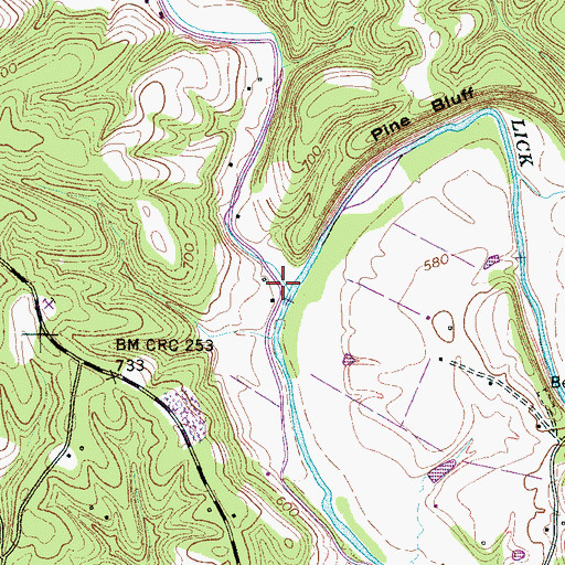 Topographic Map of Tatum Creek, TN