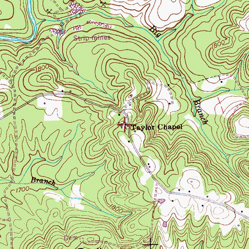 Topographic Map of Taylor Chapel, TN