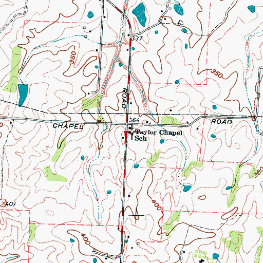Topographic Map of Taylor Chapel School, TN
