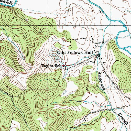 Topographic Map of Taylor School, TN