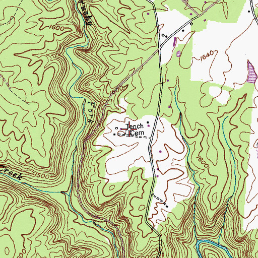 Topographic Map of Tench Cemetery, TN