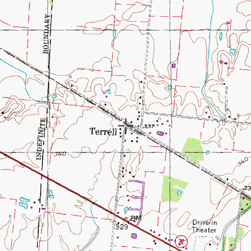 Topographic Map of Terrell, TN