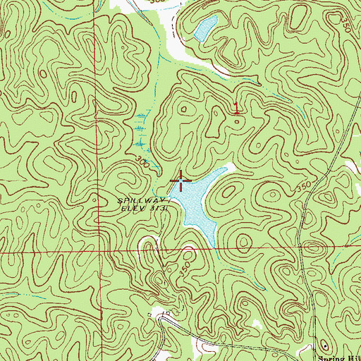 Topographic Map of W M Russell Junior Dam, AL