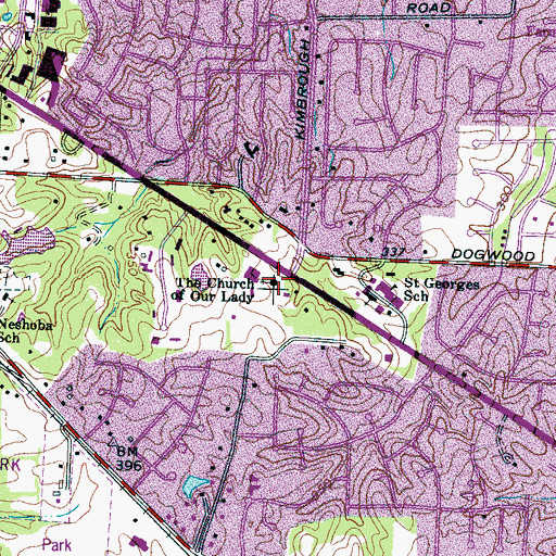 Topographic Map of The Church of Our Lady, TN