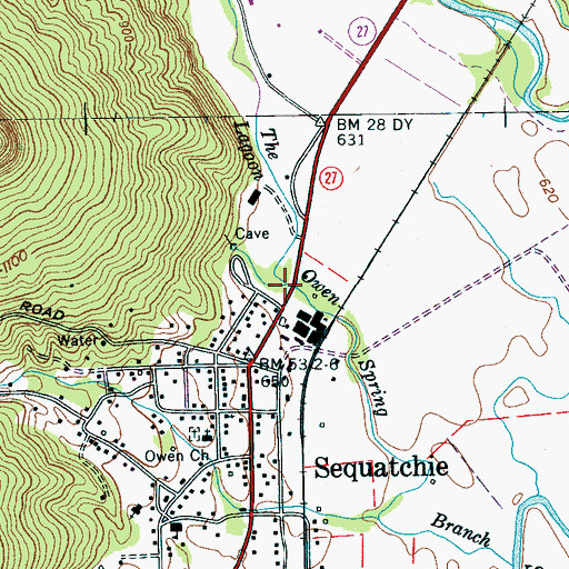 Topographic Map of The Lagoon, TN