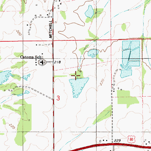 Topographic Map of Baggett Dam, AL