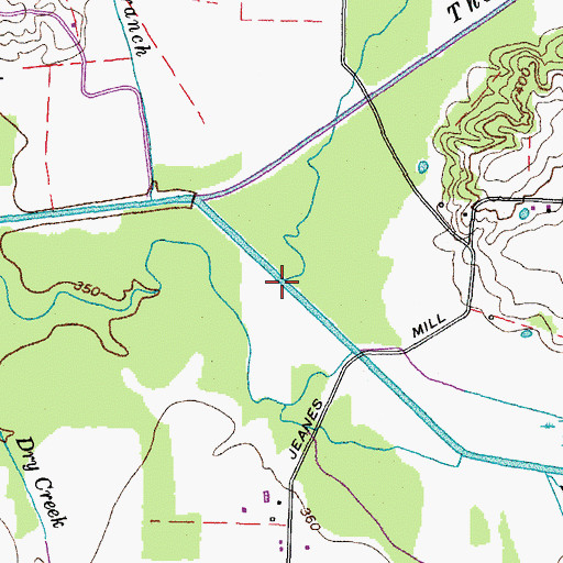 Topographic Map of Thompson Creek, TN