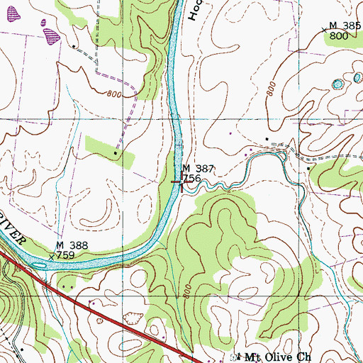 Topographic Map of Thompson Creek, TN