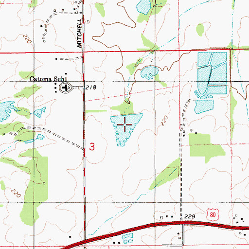 Topographic Map of Baggett Lake, AL