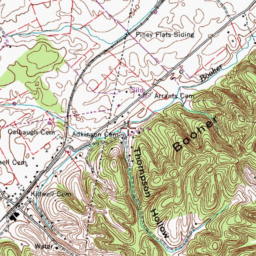 Topographic Map of Thompson Hollow, TN