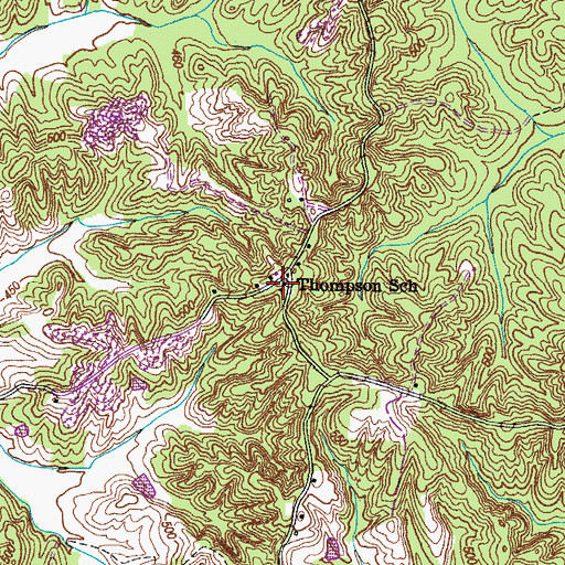 Topographic Map of Thompson School, TN