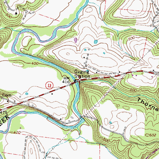 Topographic Map of Thorne Hollow, TN