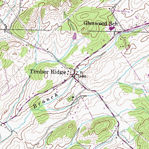 Topographic Map of Timber Ridge, TN