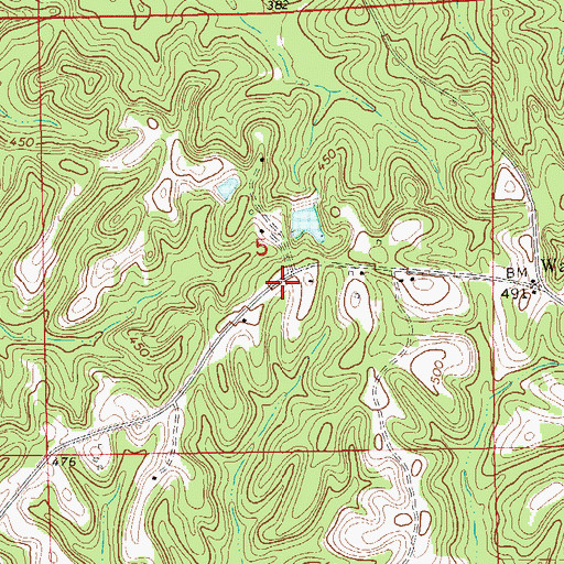 Topographic Map of Sanford Johnson Dam, AL