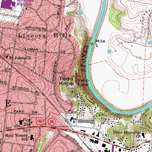 Topographic Map of Todd Knob, TN