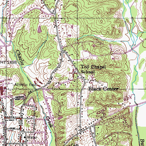 Topographic Map of Toll Chapel School, TN