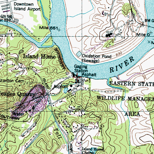 Topographic Map of Toll Creek, TN