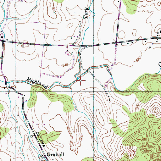 Topographic Map of Tory Fork, TN