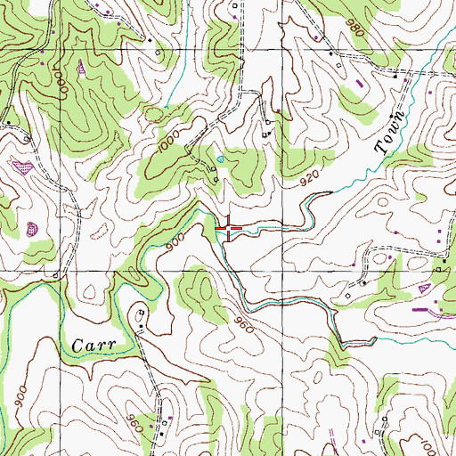 Topographic Map of Town Creek, TN