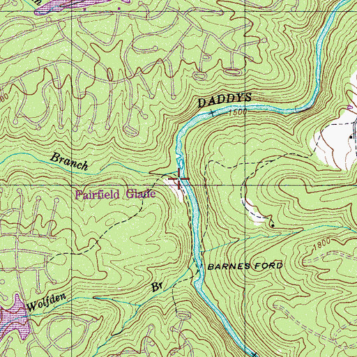 Topographic Map of Trail Branch, TN