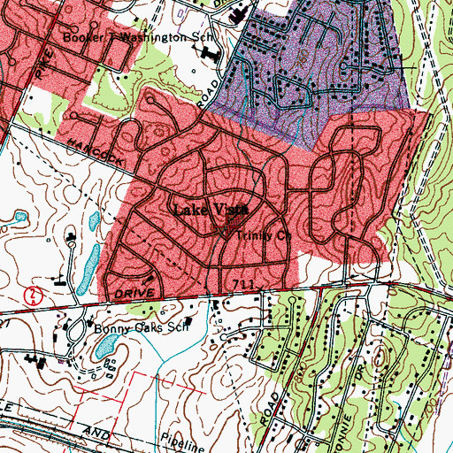 Topographic Map of Trinity Baptist Church, TN