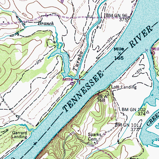 Topographic Map of Turnbo Creek, TN