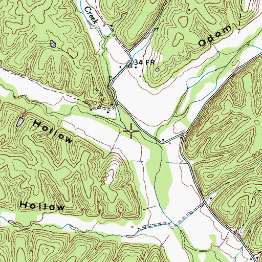 Topographic Map of Turnbow Hollow, TN