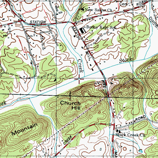 Topographic Map of Twin Creek, TN