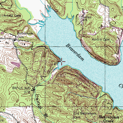 Topographic Map of Umstead Branch, TN