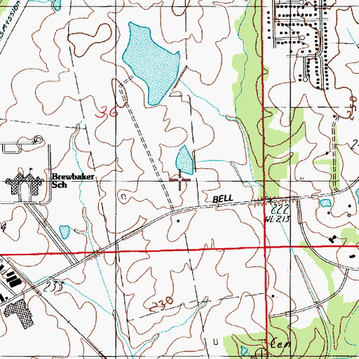 Topographic Map of Brewbaker Dam, AL