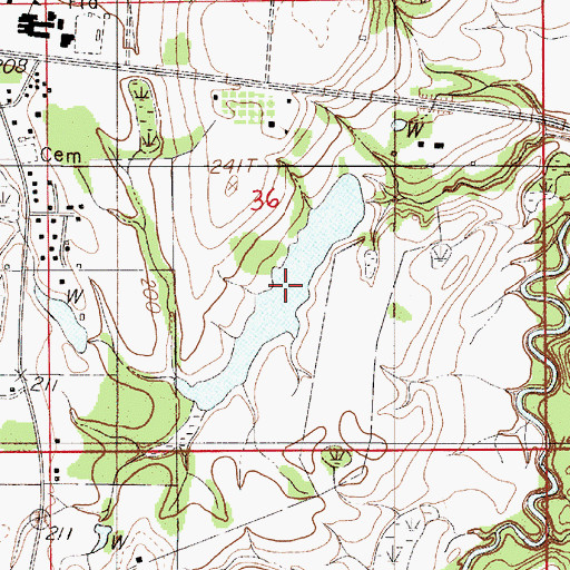 Topographic Map of Plummer Lake, AL