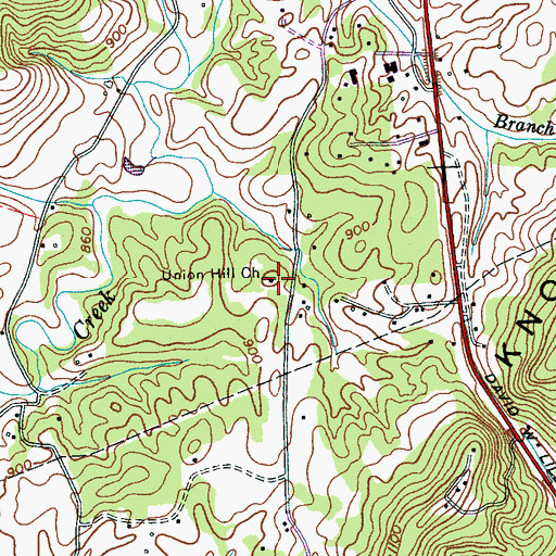 Topographic Map of Union Hill Church, TN