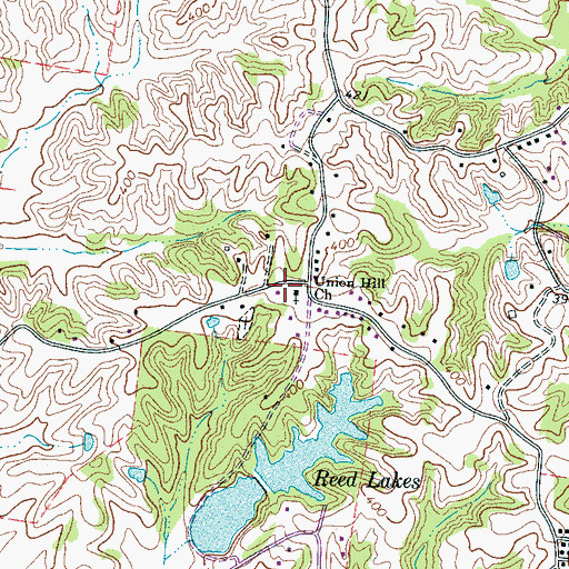 Topographic Map of Union Hill Church, TN