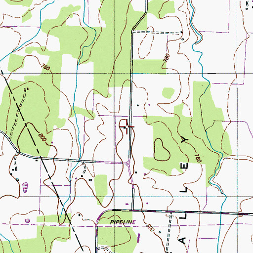 Topographic Map of Union School, TN