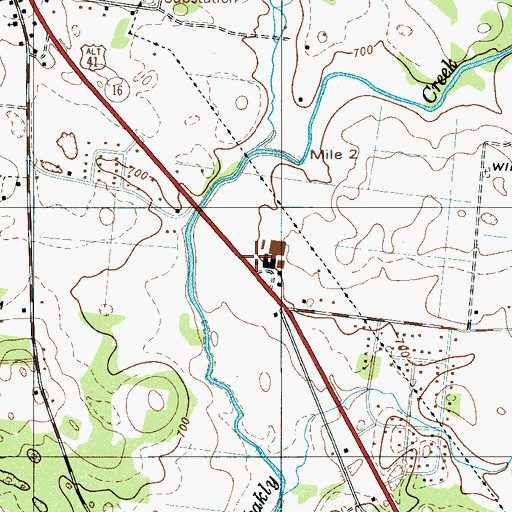 Topographic Map of Unionville School, TN