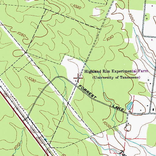 Topographic Map of Highland Rim Experimental Farm, TN