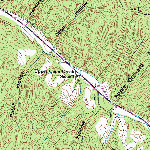 Topographic Map of Upper Coon Creek School, TN
