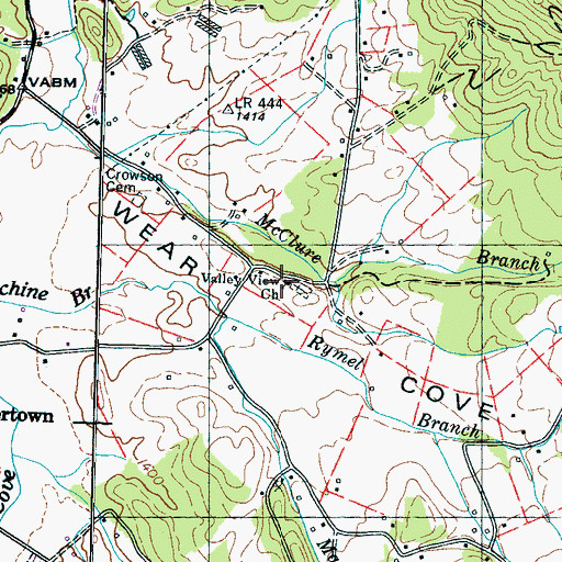 Topographic Map of Valley View Church, TN