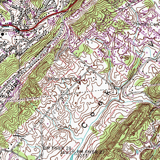 Topographic Map of Valley View Church, TN